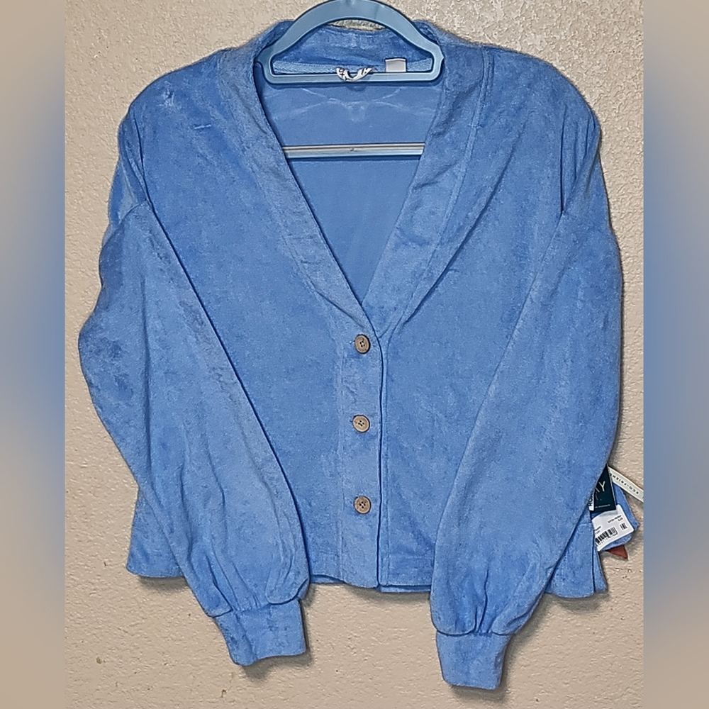 Roxy Women's Blue Button-Up Sweater Size S